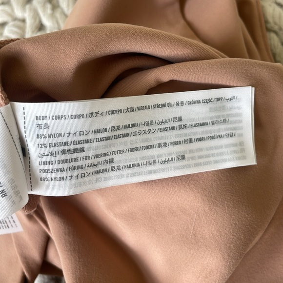 NWT Abercrombie & Fitch Soft AF Collection High-Neck Bodysuit in Tan - Size: S - Picture 7 of 7